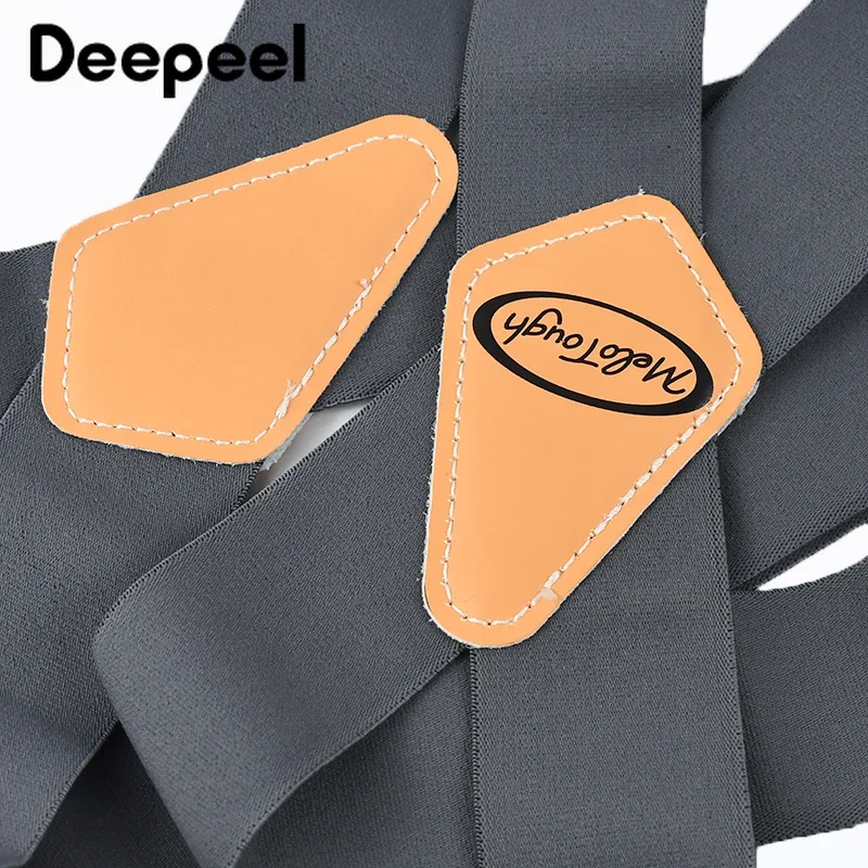 1Pc Deepeel 5*120cm Susperders for Heavy Duty Sport Work X-Type Elastic Wide Braces Strap Plastic Adjustable Side Clip Straps