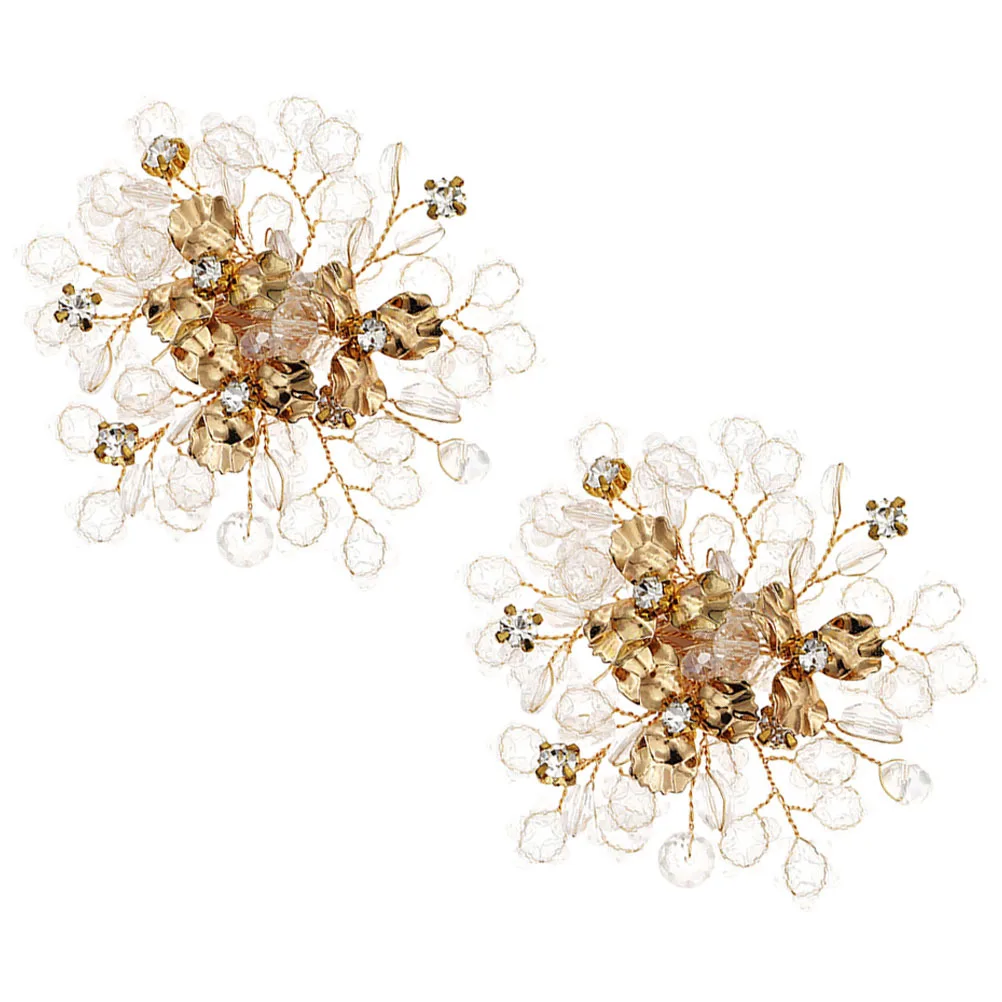 

1 Pair Bridal Clips Handmade Crystal Buckle For Heels Wedding Shoe Decorations Flower Clip Elegant Shoe Jewelry Accessories