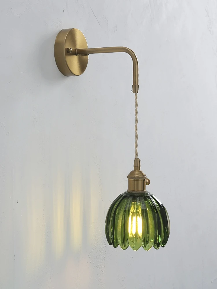 Applique murale LED moderne en verre floral, luminaire d'intérieur pour chevet, salon, chambre et salle à manger