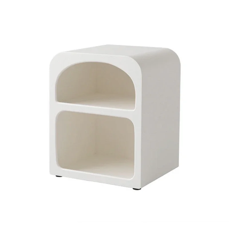 Simple White Nightst Italian Style Bedroom Furniture Modern Bedside Table with Storage Sleek  Functional