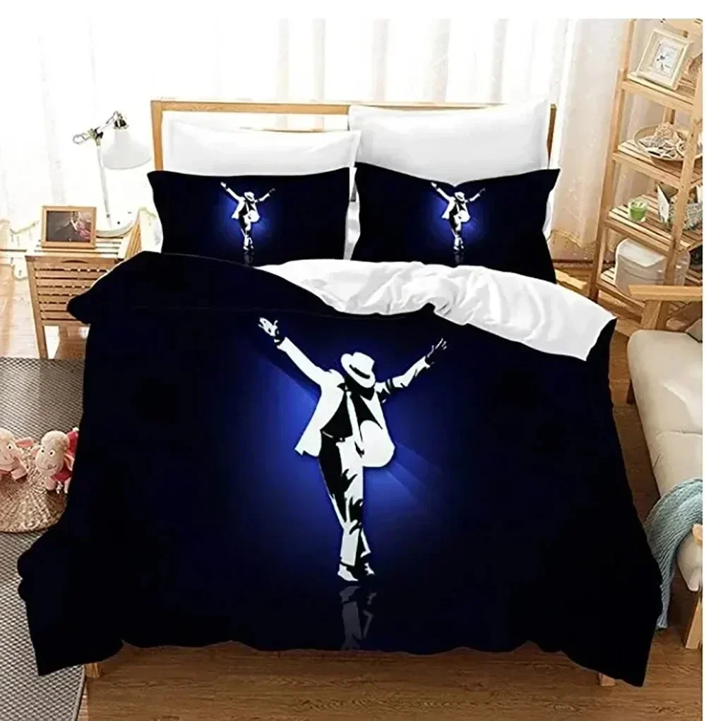 Luxury New 3D Print Michael Jackson Bedding Set Boys Girls Twin Queen Size Duvet Cover Pillowcase Bed Kids Adult Fashion