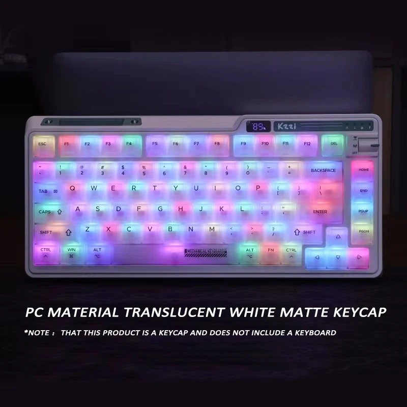 Imagem -02 - Leitoso Keycap Fosco Nevoeiro Transparente Fosco pc 122 Teclas Cereja para Teclado Mecânico Árabe Russo Hangul Coreano Keycap Branco