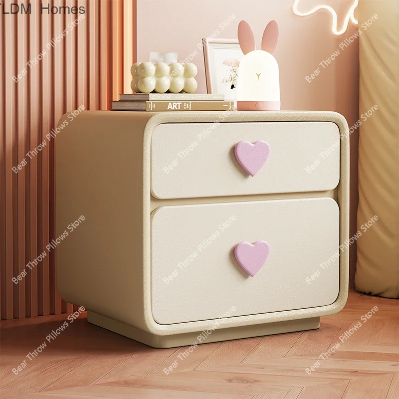 Aesthetic Cute Bedside Storage Girl Luxury Kawaii Bedside Table Trendy Modern Mesitas De Noche Para El Dormitorio Home Furniture