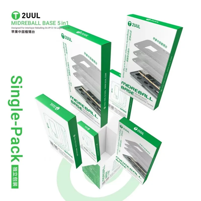 

2UUL BH13 Middle Layer Reballing Stencil Tin Planting Tin Platform Magnetic Fixture for iPhone 12 13 14 15 16 Logic Board Repair
