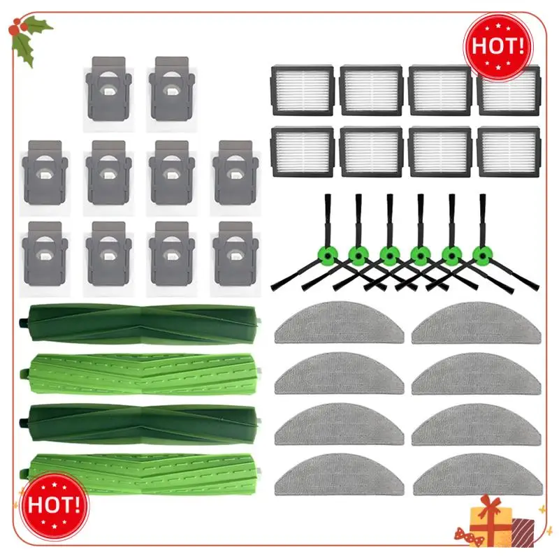 ABLE-Fit para Irobot Combo I5 / I5 + / J5 / J5 + Robot aspirador Cepillo Lateral principal filtro HEPA almohadillas de fregona bolsas de polvo accesorios de piezas 1 Juego