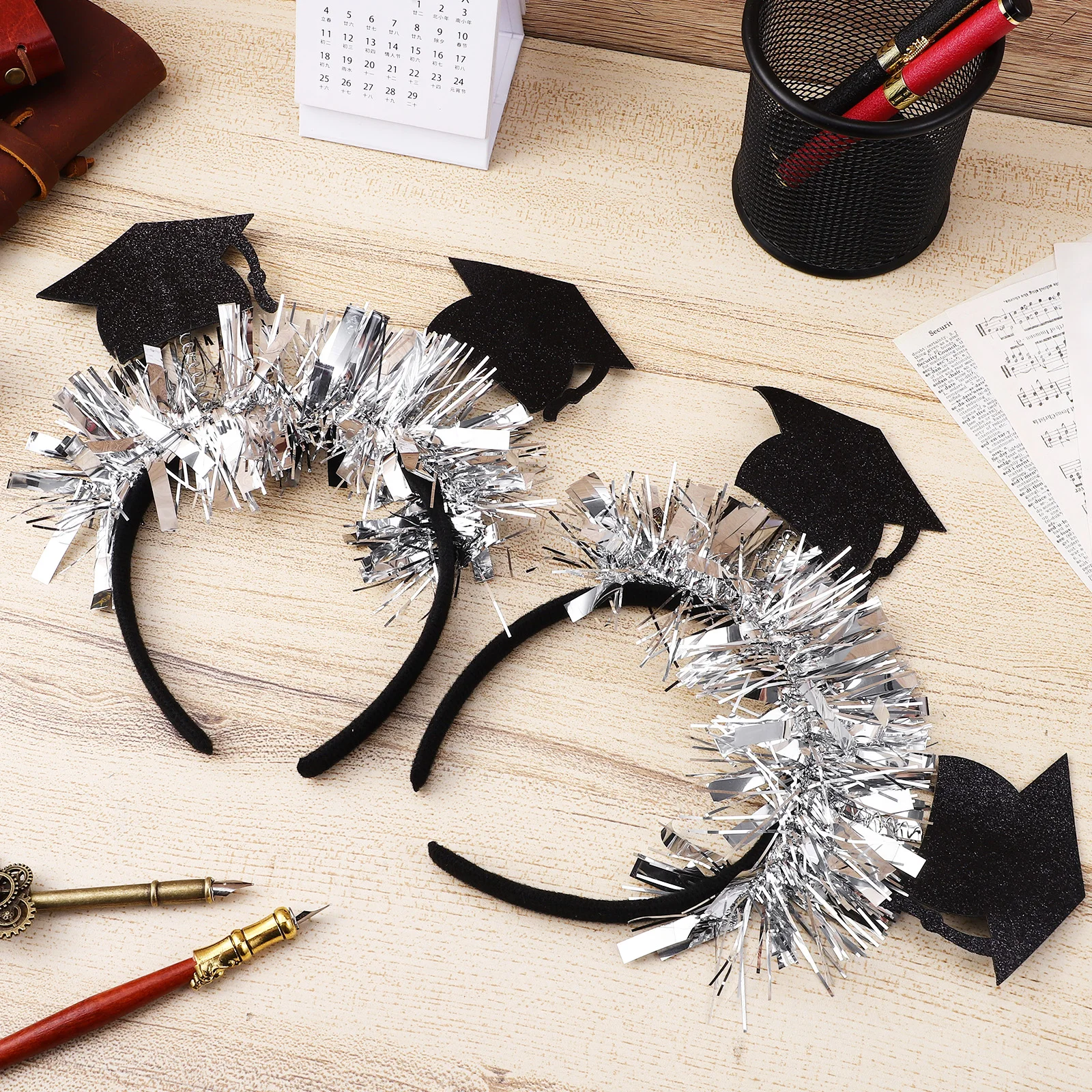 

6 Pcs Headband Graduate Graduation Hat Fixing Cap Decor Congrats Prop Headbands