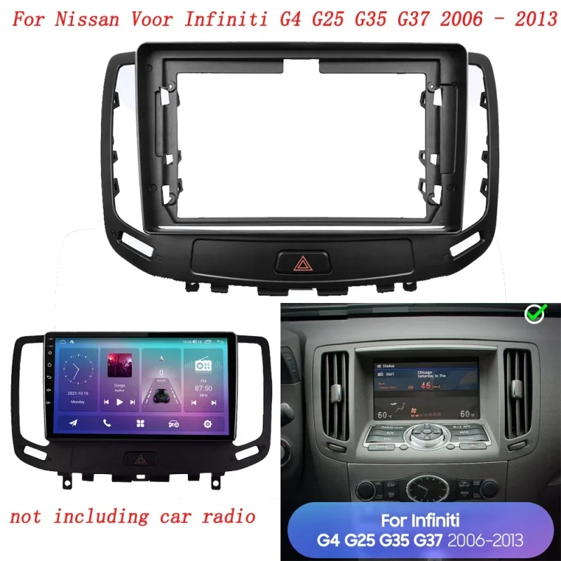 

9-дюймовый автомобильный радиоприемник Android для Infiniti G4 G25 G35 G37 Nissan Voor 2006-2013 MP5 GPS плеер приборная панель рамка 2 Din стерео