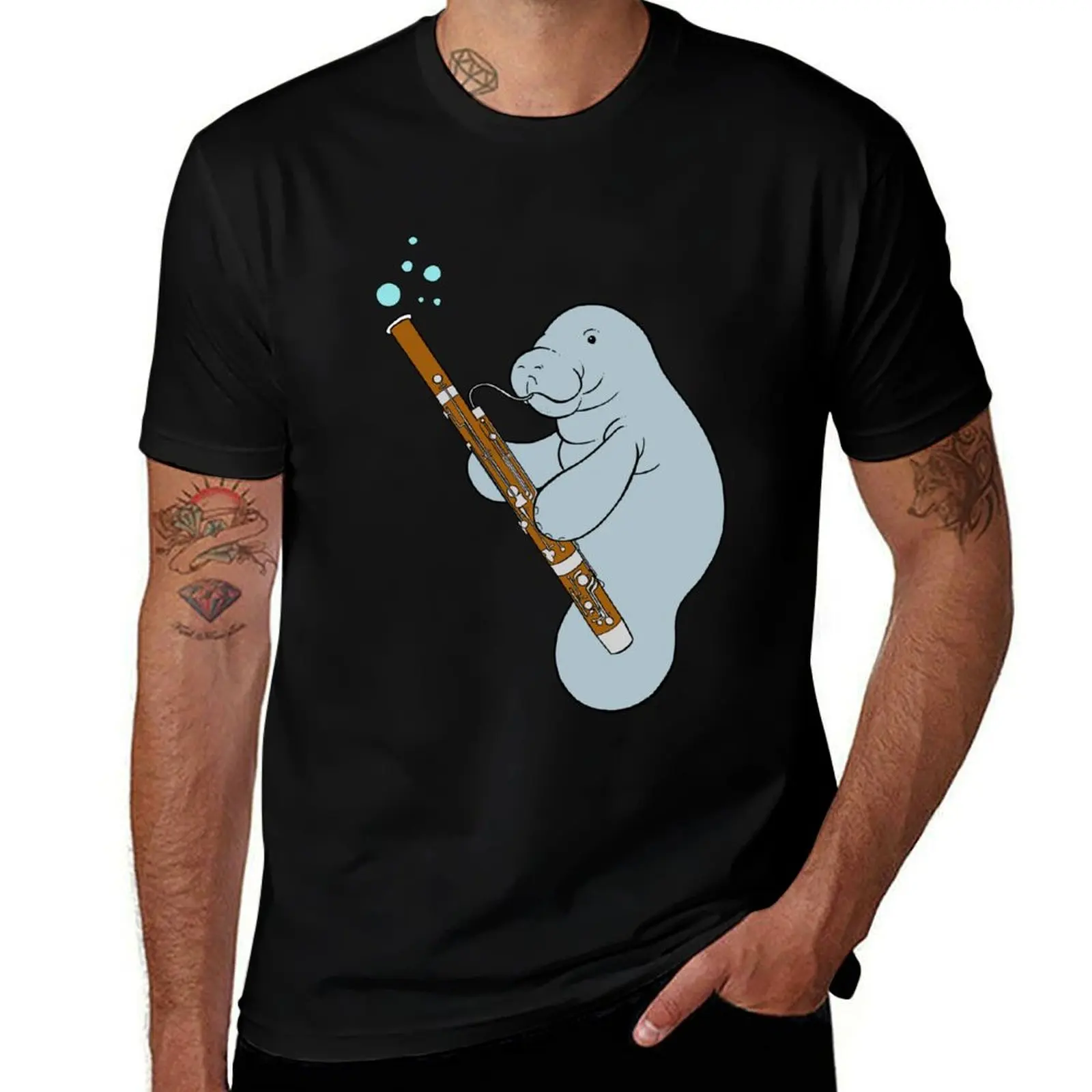 The Bassoon Manatee T-Shirt funny t shirts cotton man t shirts cotton T-Shirt