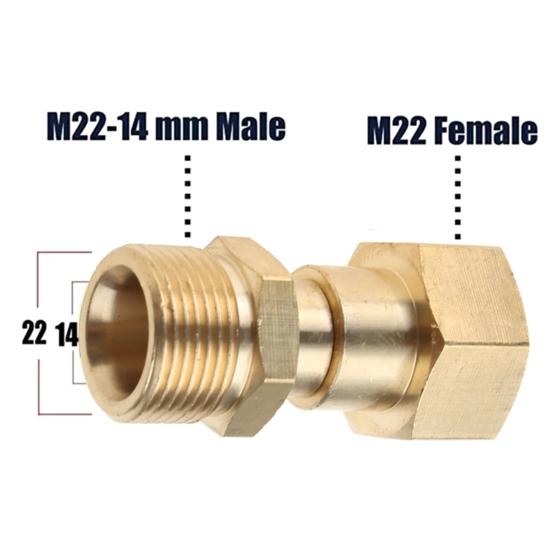 Boquilla latón presión para lavadora, Conector junta giratoria rosca, manguera para hogar, jardín, coche,