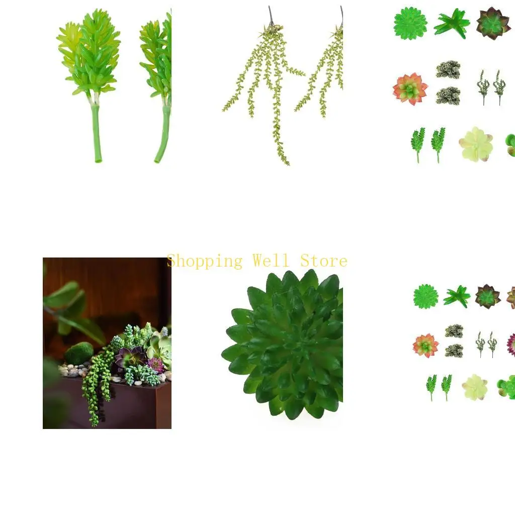 KX4B 16Pcs Artificial Plants Realistic Greenery Faux Flower Garden Decor