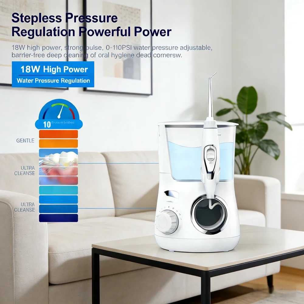 

Dental Water Jet Flosser 10 Adjustable Modes 5 Tips Electric Oral Irrigator Deep Clean Teeth & Improve Oral Health