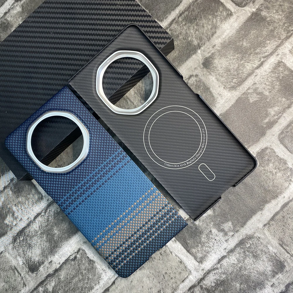 

Задний чехол из настоящего арамидного углеродного волокна для Honor Magic V3, магнитный карбоновый чехол для Honor Magic V3, чехол MagSafe