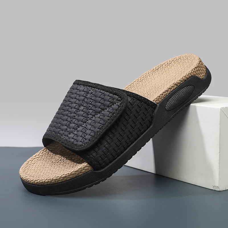 Sandalias de una sola tira para hombre, clásicas de verano, con plantilla de corcho, soporte para el arco del pie, cómodas, casuales, antideslizantes, para usar al aire libre, en la playa.