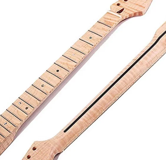 Hooqu ハイグレード 21 フレット ST TL ギターネックブランクタイガーフレイムメイプルギターネック Diy ギター用