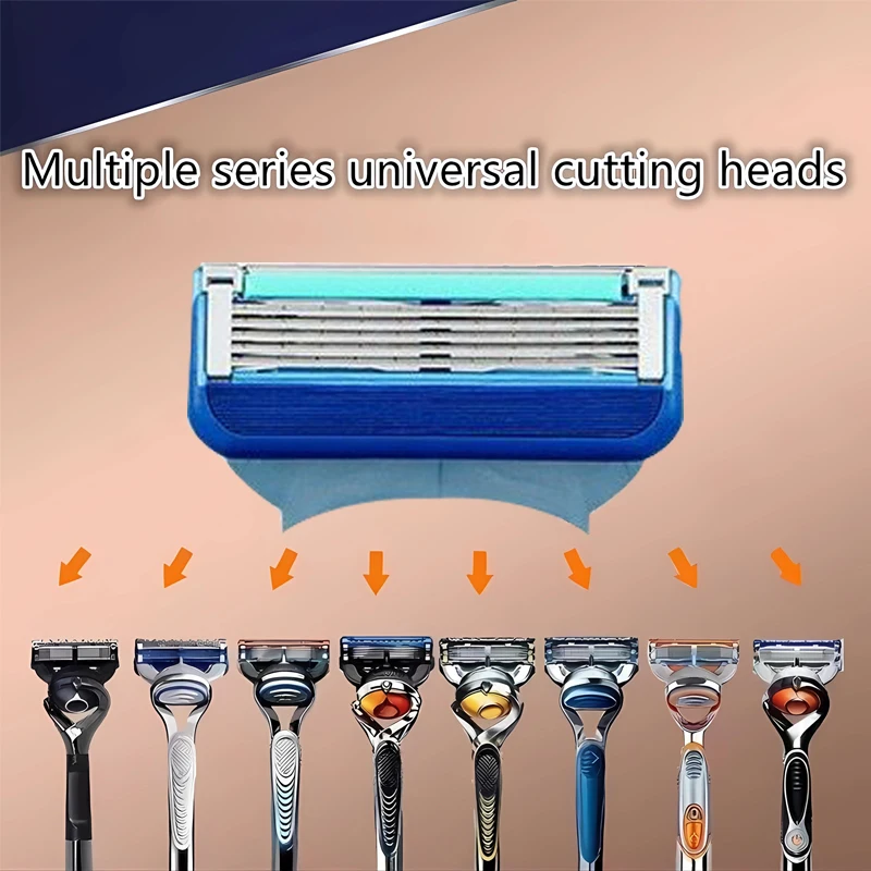 Blue Color Shaver 2024 new manual razor men's beard scratch-proof razor five-layer blade beard knife ﻿