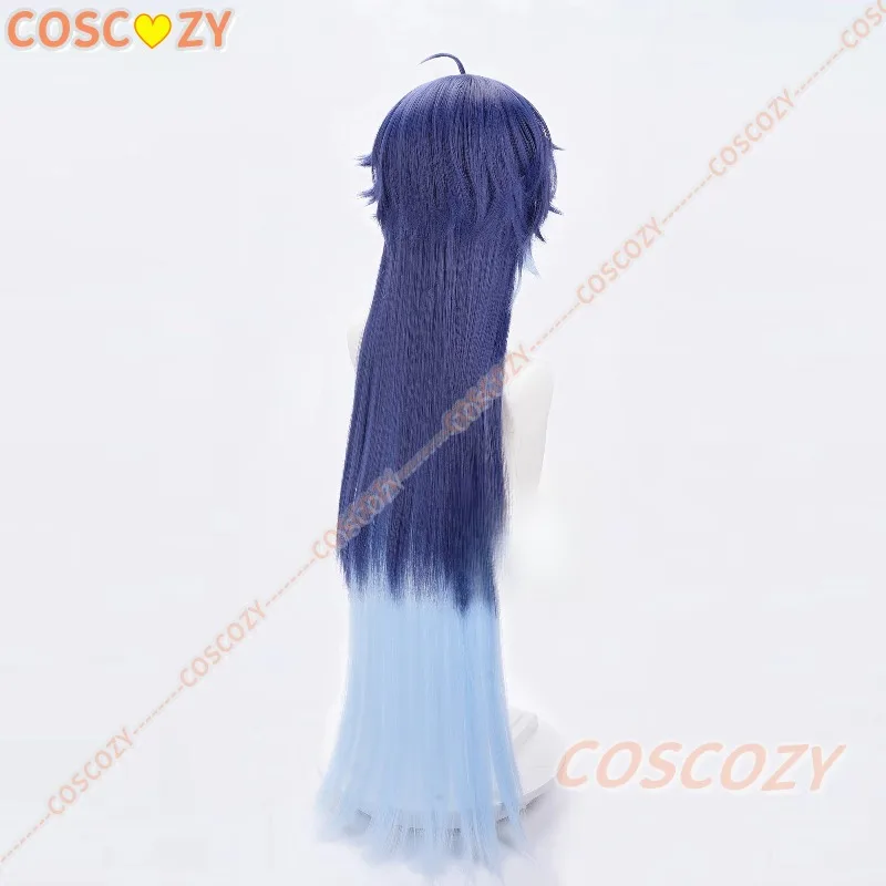 Juego Genshin Impact Kyryll Chudomirovich Flins peluca Cosplay pelo largo azul fibra resistente al calor mujeres hombres pelucas de Halloween