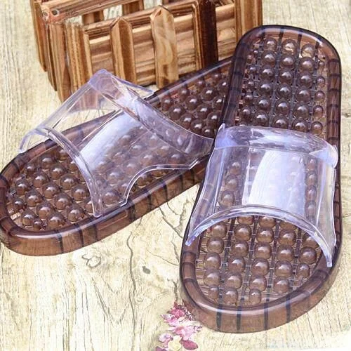 

Summer Korean Style Couples Anti-Slip Crystal Home Massage Plastic Men Women Bath Shower Bathroom Slippers Convenient Home Sl...