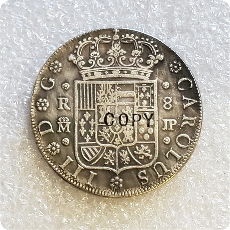 1762 Spain 8 Reales - Carlos III Copy commemorative coin Challenge Pocket Coins Christmas Gifts