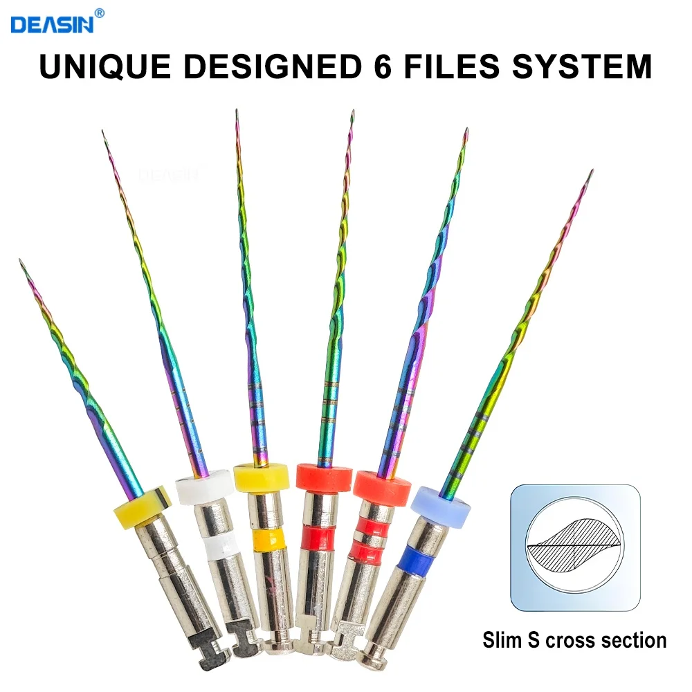 Rainbow Dental Rotary Files S Cross Section Niti 04/06 Taper Super Activation Engine Use Class II Endodontic Instruments
