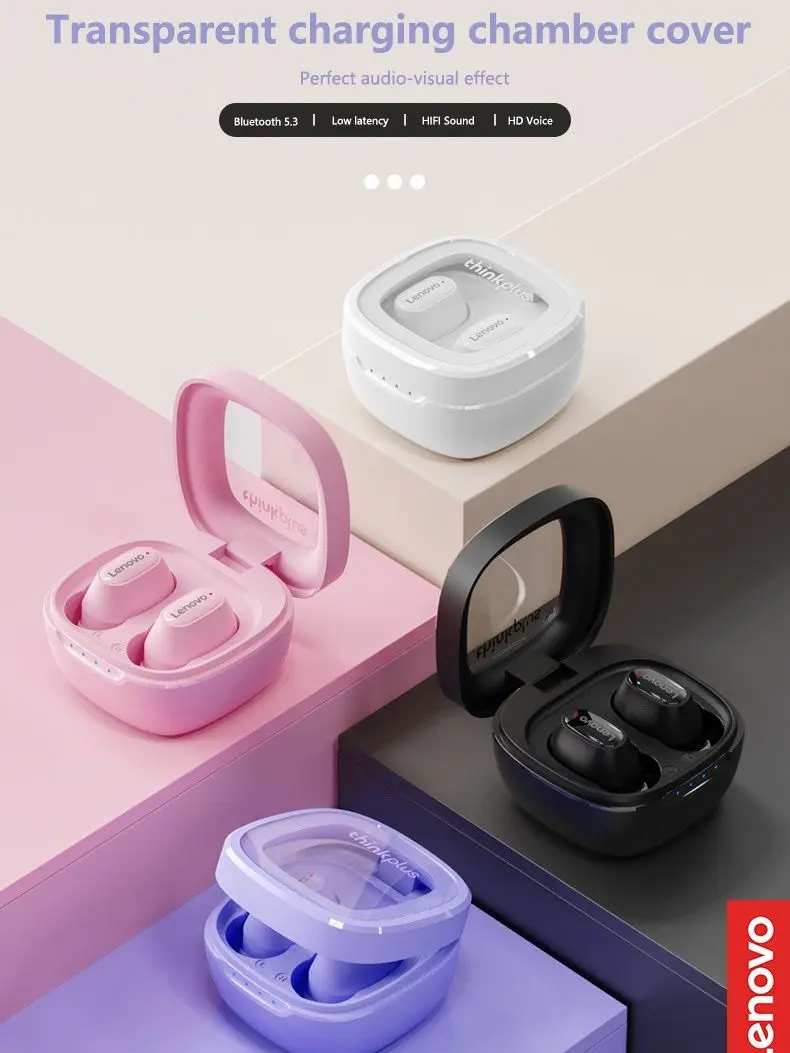 Lenovo XT62 TWS Bluetooth Headphones High Fidelity Headphones with HD Microphone Conversation Sports Headphones