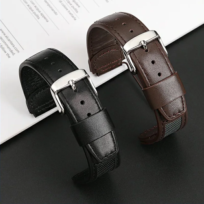 Cowhide Wristband forCASIO Casio Forester FT-500W AW-80V W-89H Retro Waterproof Watch Strap  Butterfly Buckle 19mm watchband