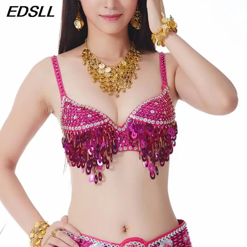 

Woman Belly Dancing Grape Bra Sexy Sequined Bra Beaded Top Performance Dancing Bra Ladies Belly Dance Accessories