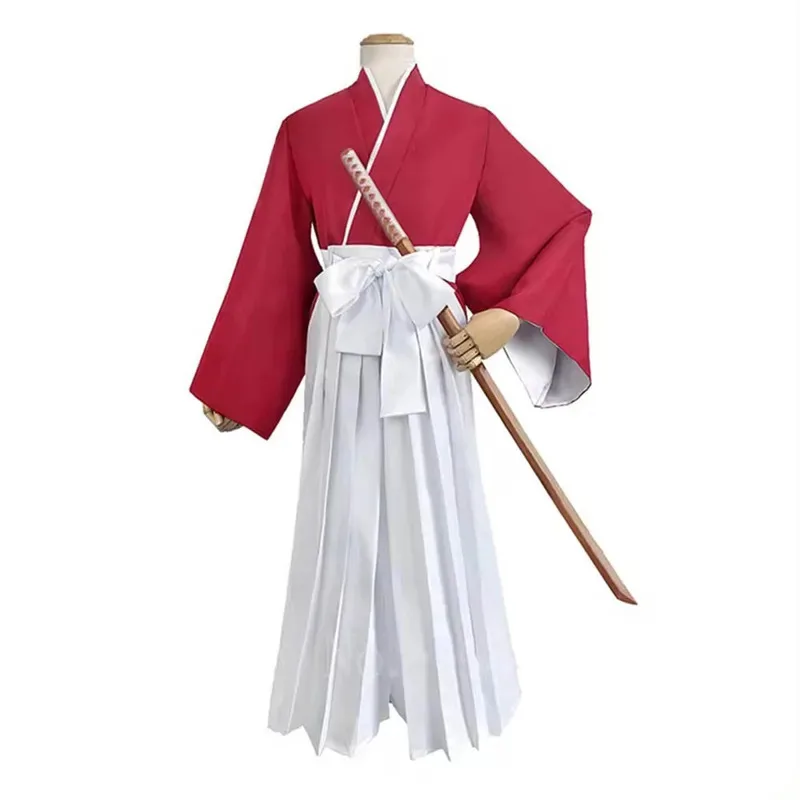 Anime Wanderer's Heart Masculino Role Playing Vermelho Tradicional Quimono Halloween Samurai Kendo Traje yj4k