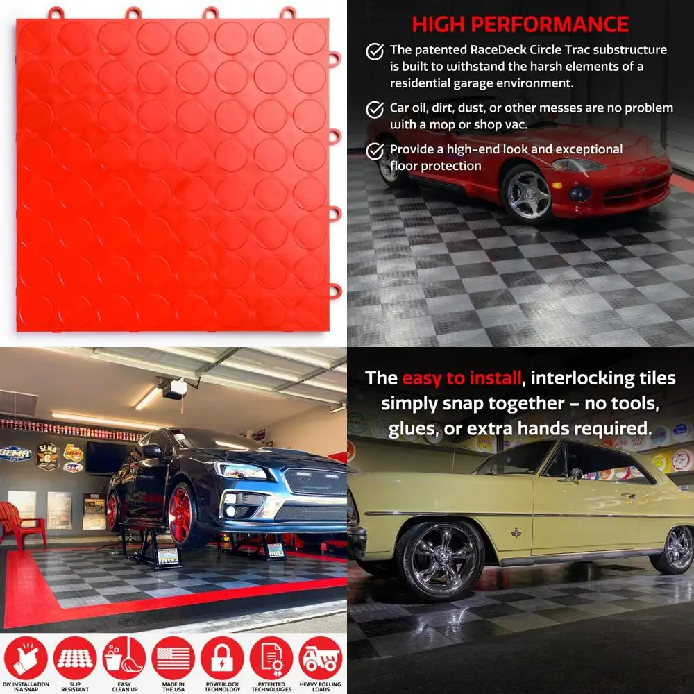 بلاط أرضية جراج كوبوليمر وحدات غير قابلة للانزلاق، شديدة التحمل، متينة، سهلة التركيب، خيارات الأرضيات المتشابكة لتعزيز #1