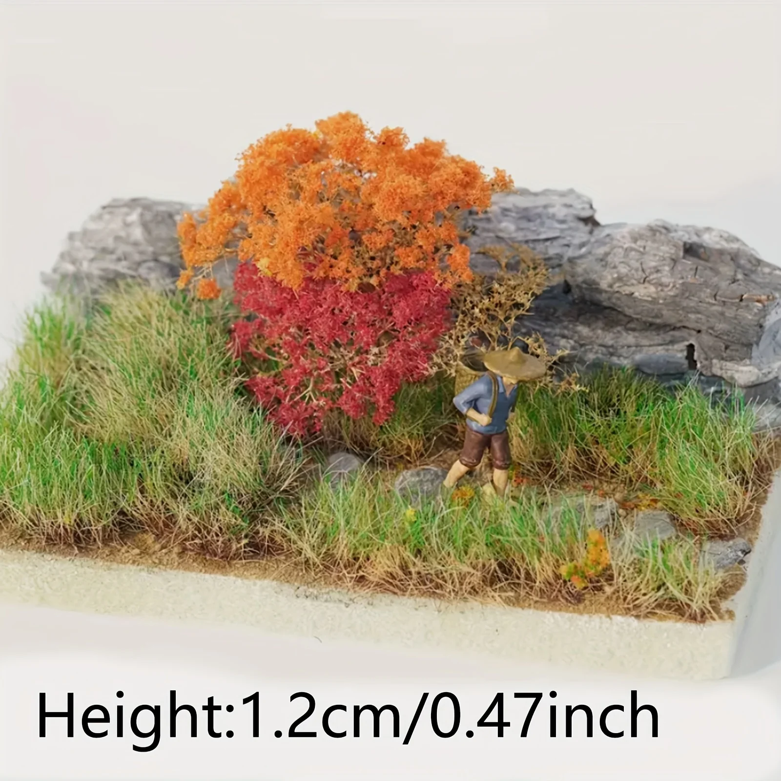 Height 1.2-1.6CM Static Grass Tuft Model Grass Cluster Terrain Artificial Plant Vegetation DIY Sandtable Train Landscape Diorama