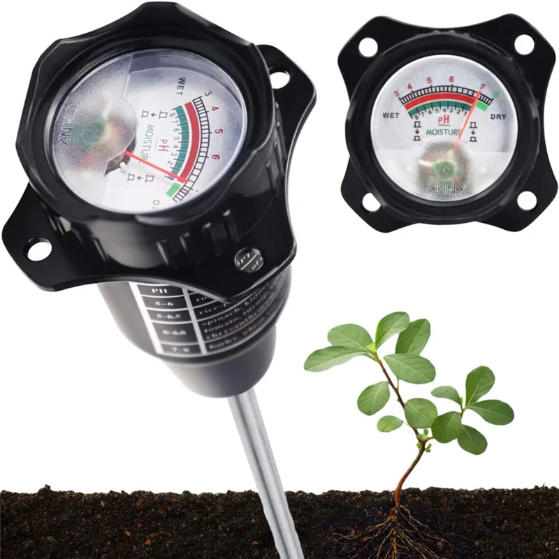 Long Probe Deep Soil PH Moisture Meter 2 In-1 Tester-Professional Test Hygrometer for Large Pot Plants Gardening Farming