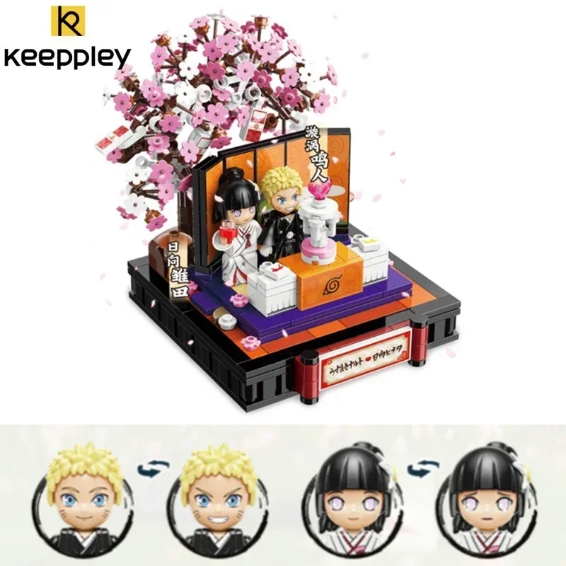 Keeppley-Naruto Building Blocks para Crianças, Cena Anime Bonito, Brinquedos de Montagem, Surpresa Criativa, Presentes de Aniversário