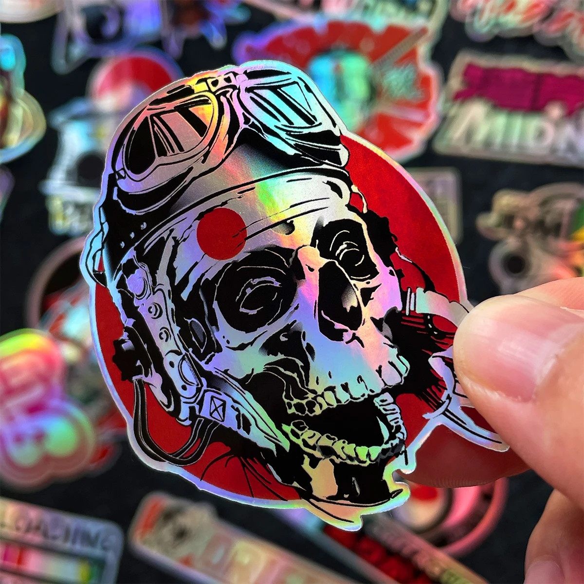 40PCS/Lot laser Rainbow Random Motorcycle Stickers Car Moto Bike Helmet Fuel Tank JDM Logo Accessories Decals For Kawasaki Voge image 6