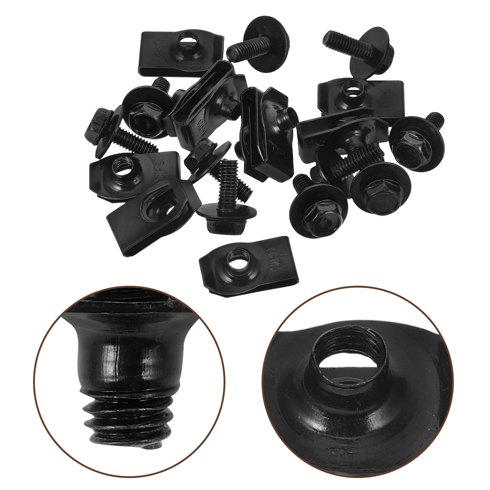 

20Pcs Car Body Fastener Kit Universal Stable Screw Set Durable Long Lasting Reduce Vibration Clip Nuts U Clip Nut Automotive