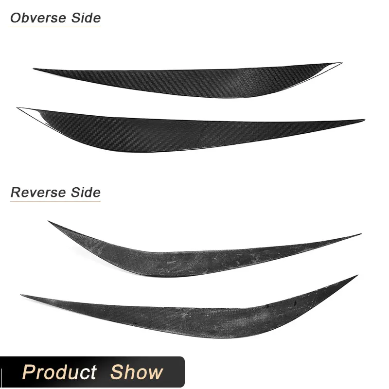 Carbon Fiber Headlight Eyebrows Eyelids Trims For BMW 4 Series F32 F33 F36 F82 F83 M4 F80 M3 2014-2019 Car Front Lamp Eyebrows