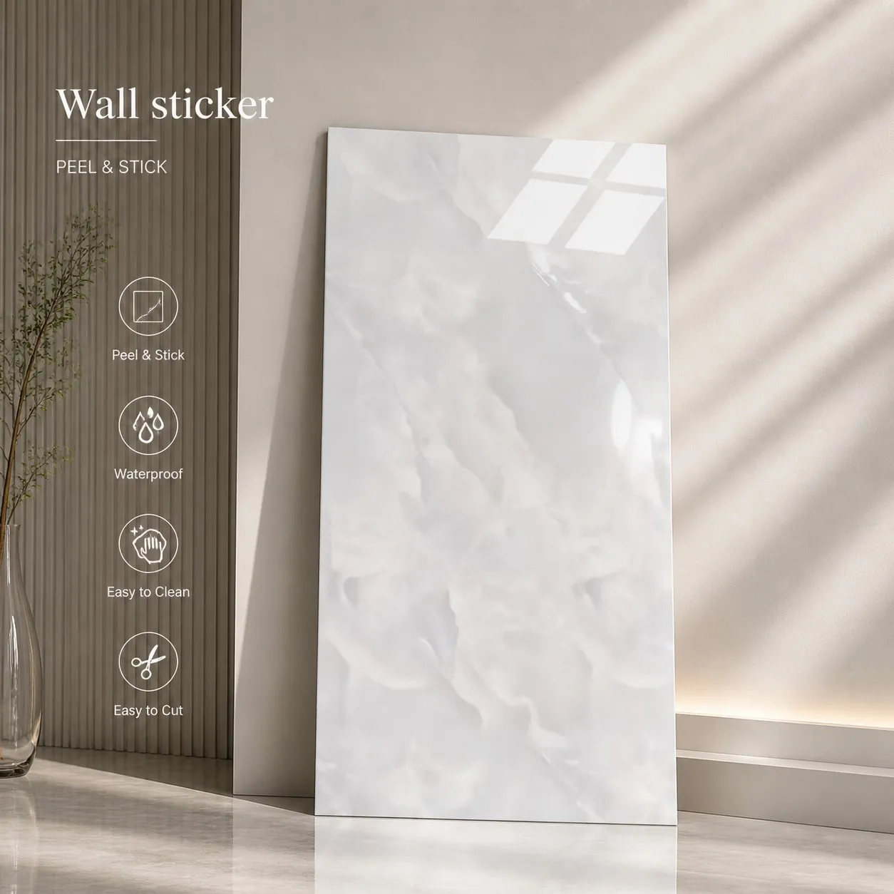 

wallpaper White Marble Tile Wall Stickers Easy to Stick And Peel Waterproof Self-Adhesive for Kitchen Living Room Bathroom decor