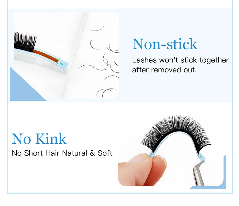 Aguud 6-20mm clássico individual cílios extensão 16 linhas, leve preto macio natural cashmere volume individual cílios