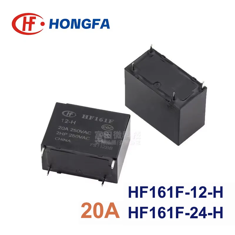 1Pcs HONGFA Relay HF161F-12-H HF161F-24-H -HT 4Pin 20A 12VDC 24VDC Power Relay