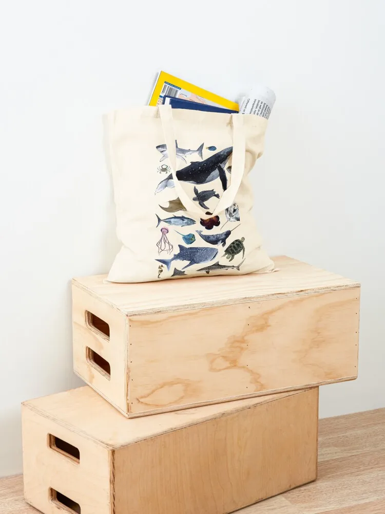 SEA CREATURES Tote Bag university shopper bag Customizable tote bag Gift bags cloth woman