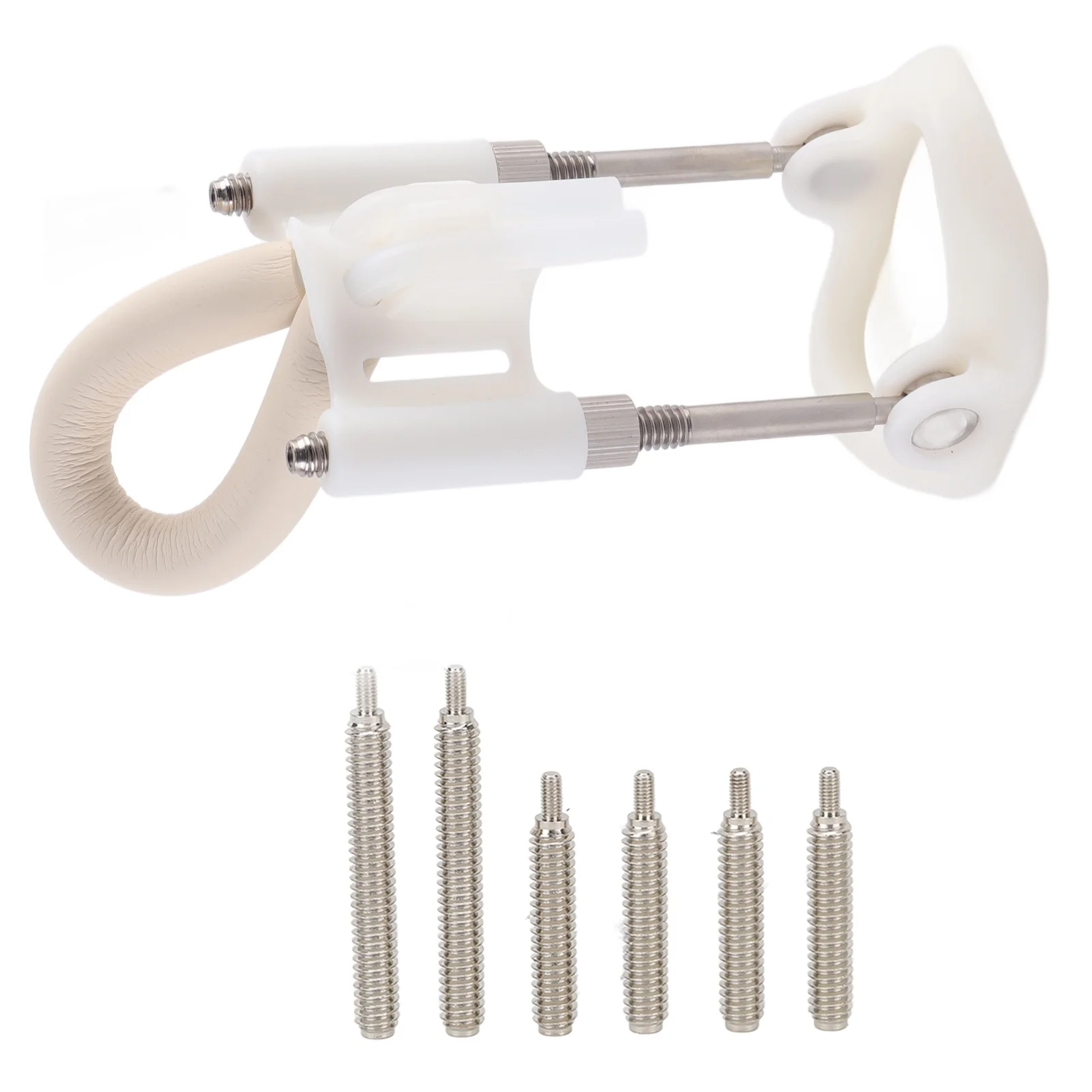 Male Penis Extender Stretcher Wearable Size Adjustable Powerful Training Penile Traction Device White Silver