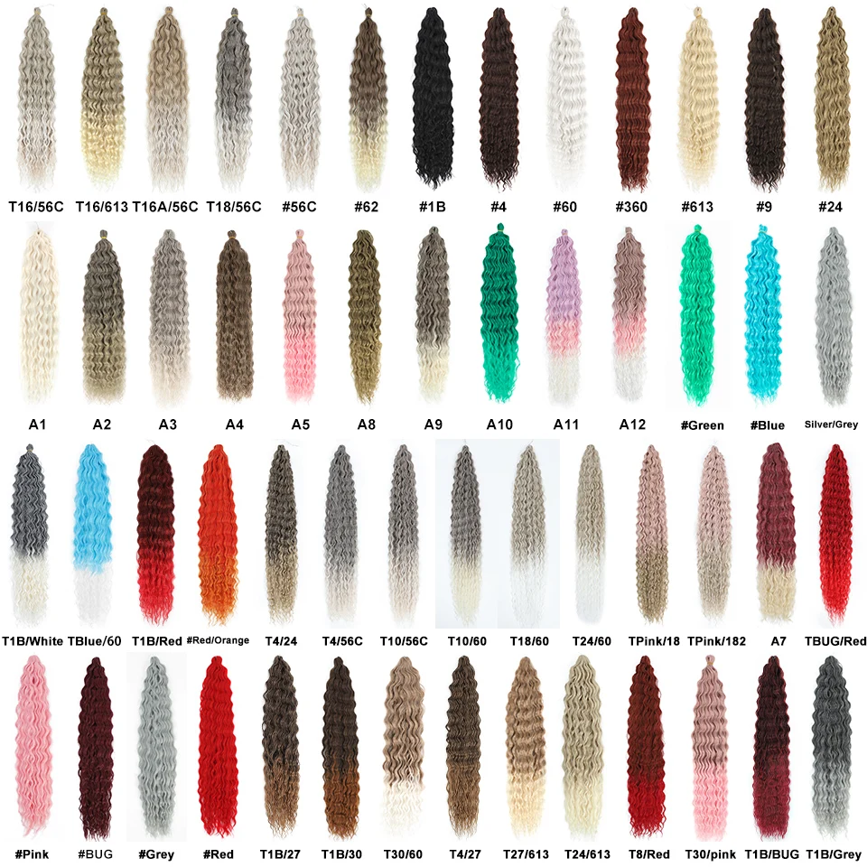 Extensiones de cabello trenzado Ariel Curl, 22 y 30 pulgadas, ondas de agua, pelo de ganchillo, trenzas de ganchillo sintéticas, rizos Afro marrones ombré