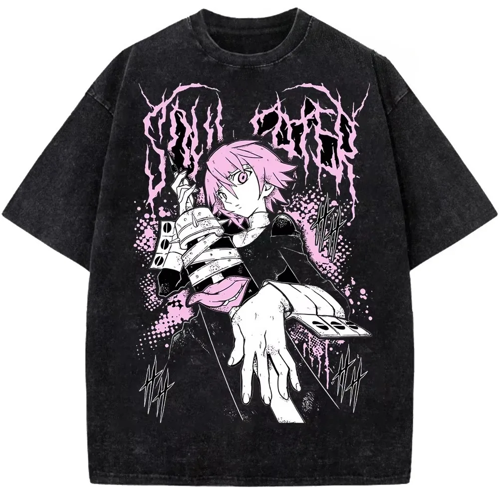 Death Note Washed Graphic T‑shirt 2026 New Model Unisex Personality Year‑round Trendy Harajuku Streetwear Cotton Daily Tops