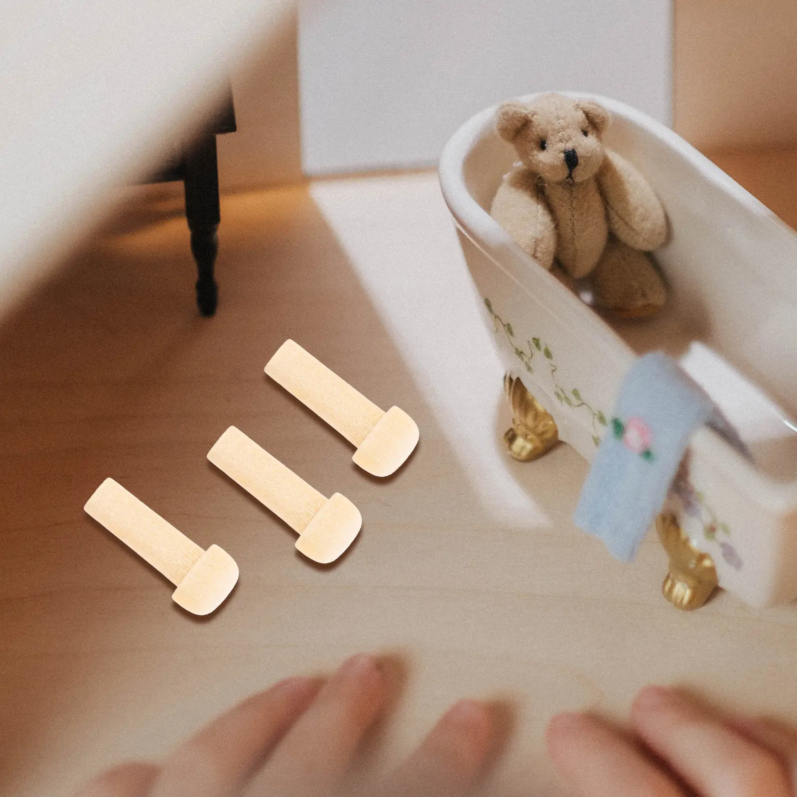 

50Pcs Wooden Craft Accessories Natural Wood Dowel Rods for DIY Unfinished Mushroom Pegs Smooth Painting Blank Long Rods for Home