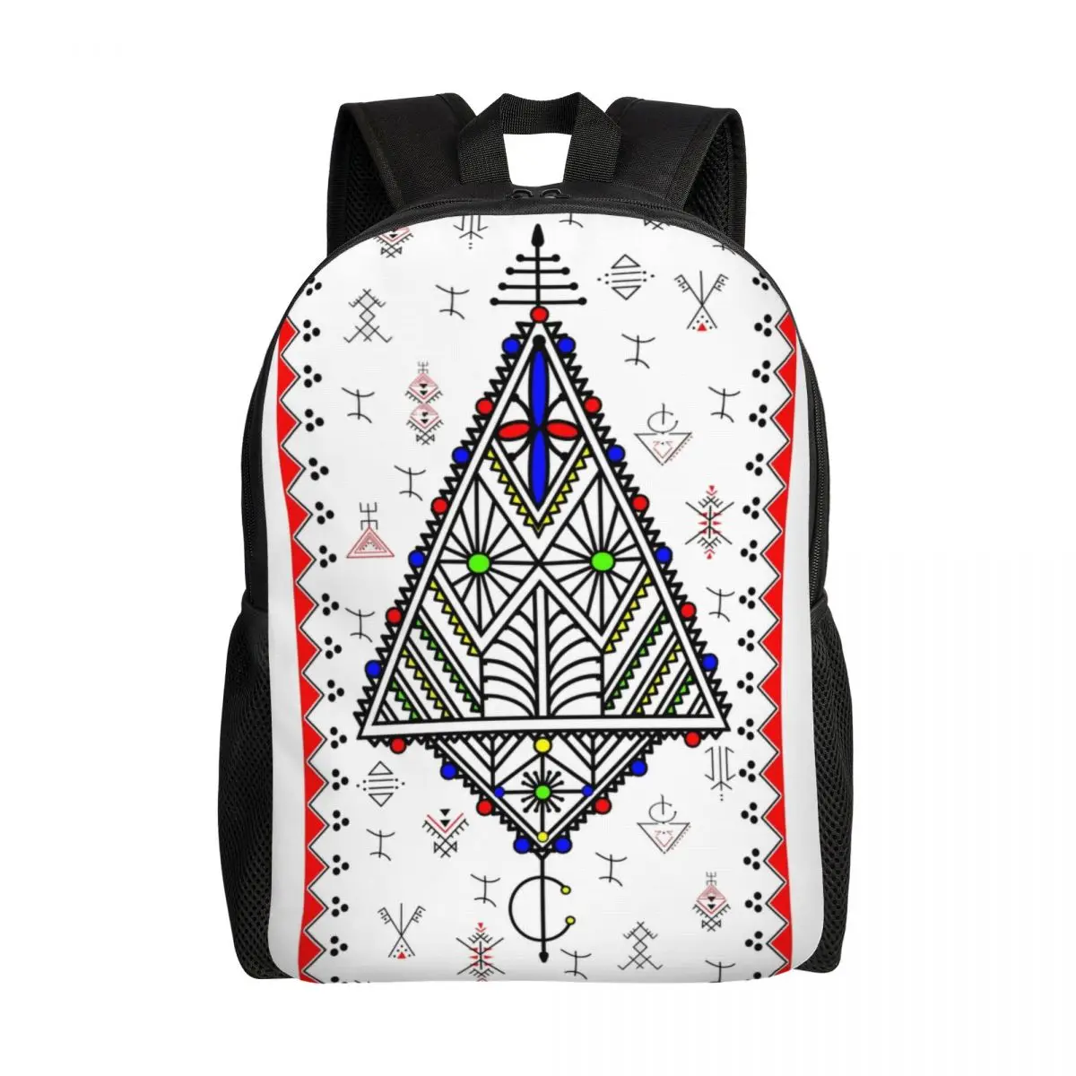 Kabyle Amazigh Carpet Backpacks for School College Students Bookbag Fits 15 Inch Laptop Africa Geometric Morocco Style Bags