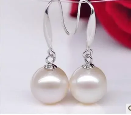 

free shipping luxury Noble jewelry Genuine 9-10mm AAA+++ Akoya Natural White Pearl Earrings 925 silver