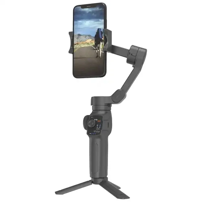 New L9 Foldable Stand Mini Phone Accessories Mobile and Gimbal Cell Phone Handheld Gimbal with AI Function and Fill Light