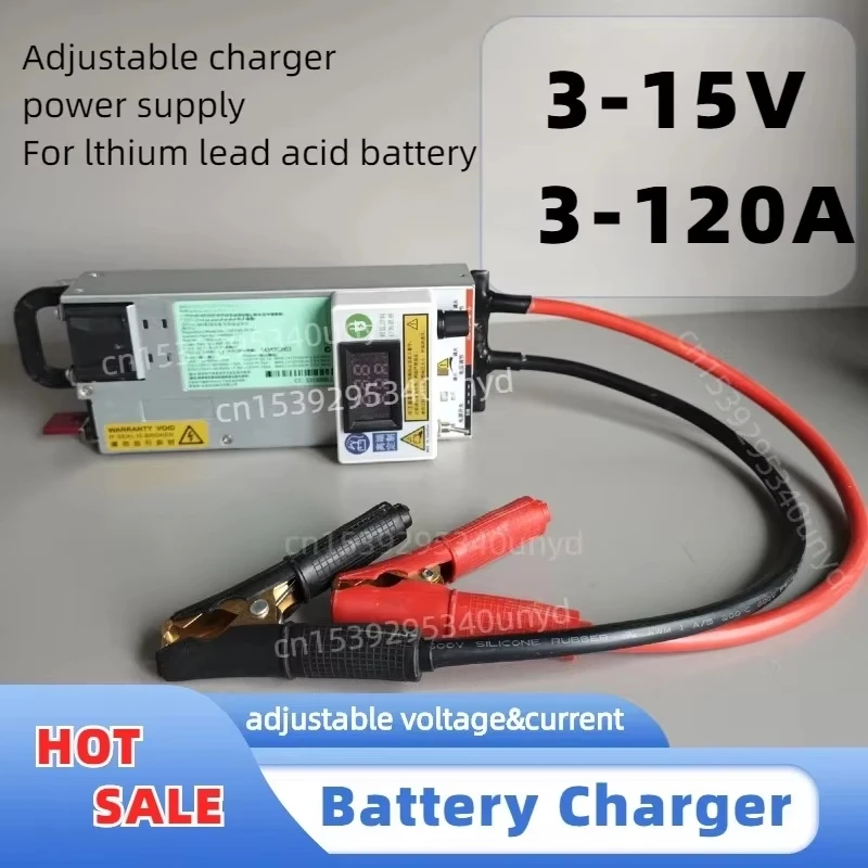 Einstellbares Max. 1200 W Ladegerät für Lithium-Ionen-Akku, 0–15 V, 0–100 A, 12 V, 60 A, 14,6 V, 60