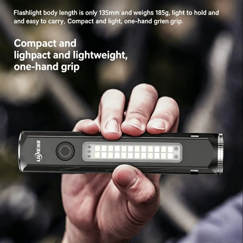 LED Strong Light Flashlight Type-C Charging Small Portable Work Light Magnetic Torch Camping Lantern for Outdoor Fishing Hiking
