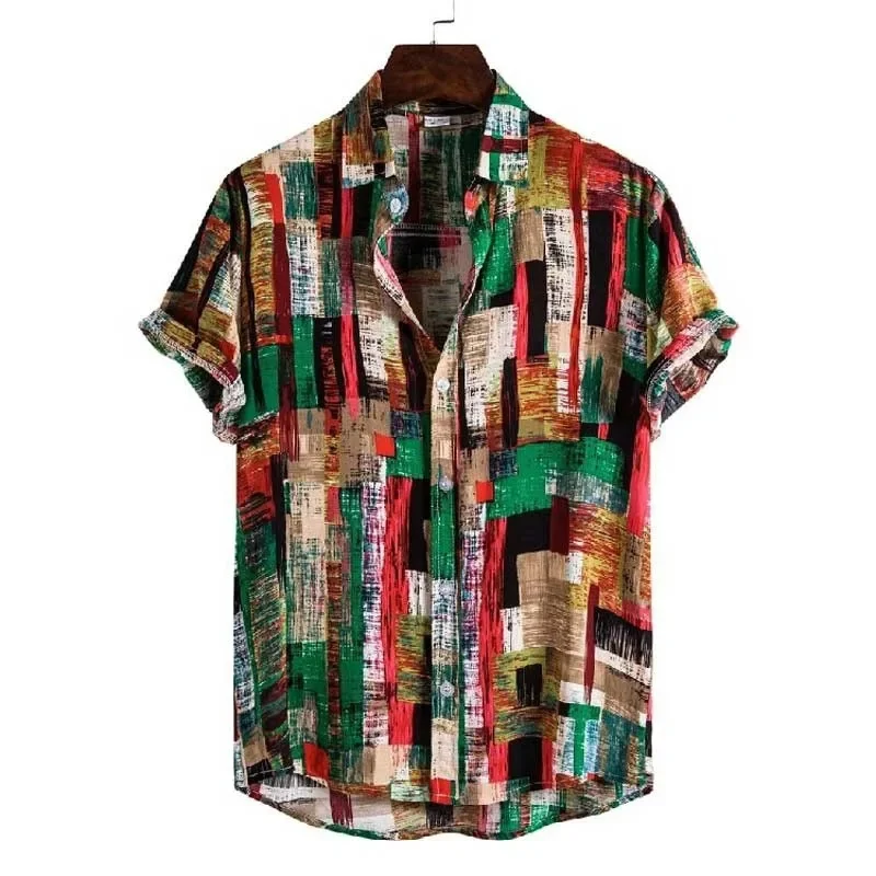 Retro 3d Print Tropical Plants Hawaiian Shirt Men Casual Fashion Beach Short Sleeve Tops Streetwear Aloha Blouse Male Clothing