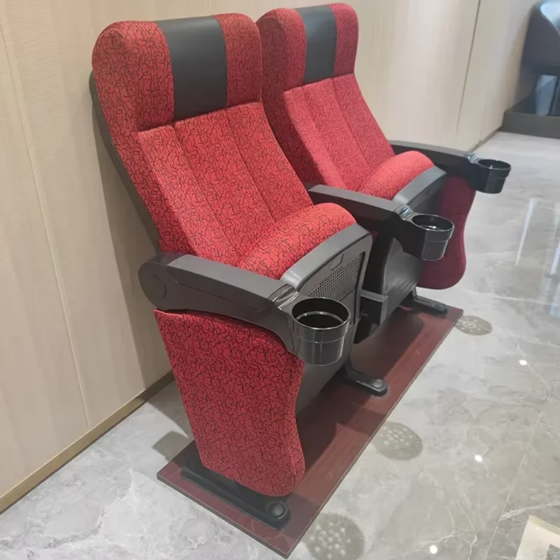 Modern Folding Theater Chairs with Adjustable Armrests Comfortable Home Cinema Seating for Chapel School Custom Furniture