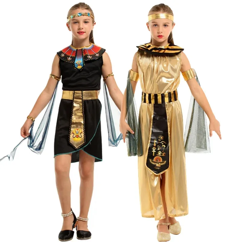 

25COSKing Emperor Costumes Ancient Egypt Pharaoh Children Cosplay Costumes Halloween Party Stage Performance Fancy Dress Up Clot